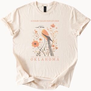 Scissor-Tailed Flycatcher Oklahoma State Bird Graphic Tee Natural